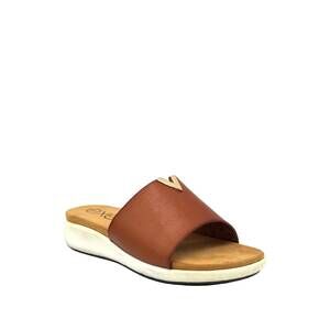 NEW EXE women's low wedge mule in brown